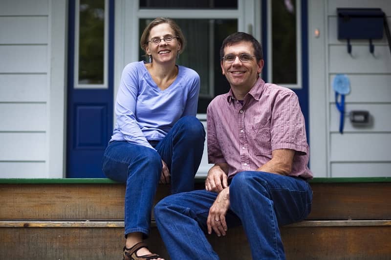 Michael and Valerie on the porch.